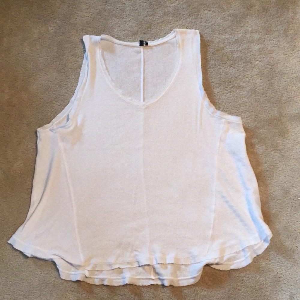 Urban Outfitters White Ribbed Tank Size M